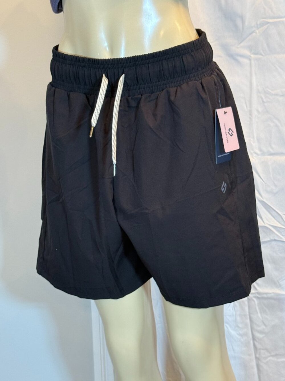 Hodo Sports Black Drawstring 2in1 Swim Shorts Women's L NWT!